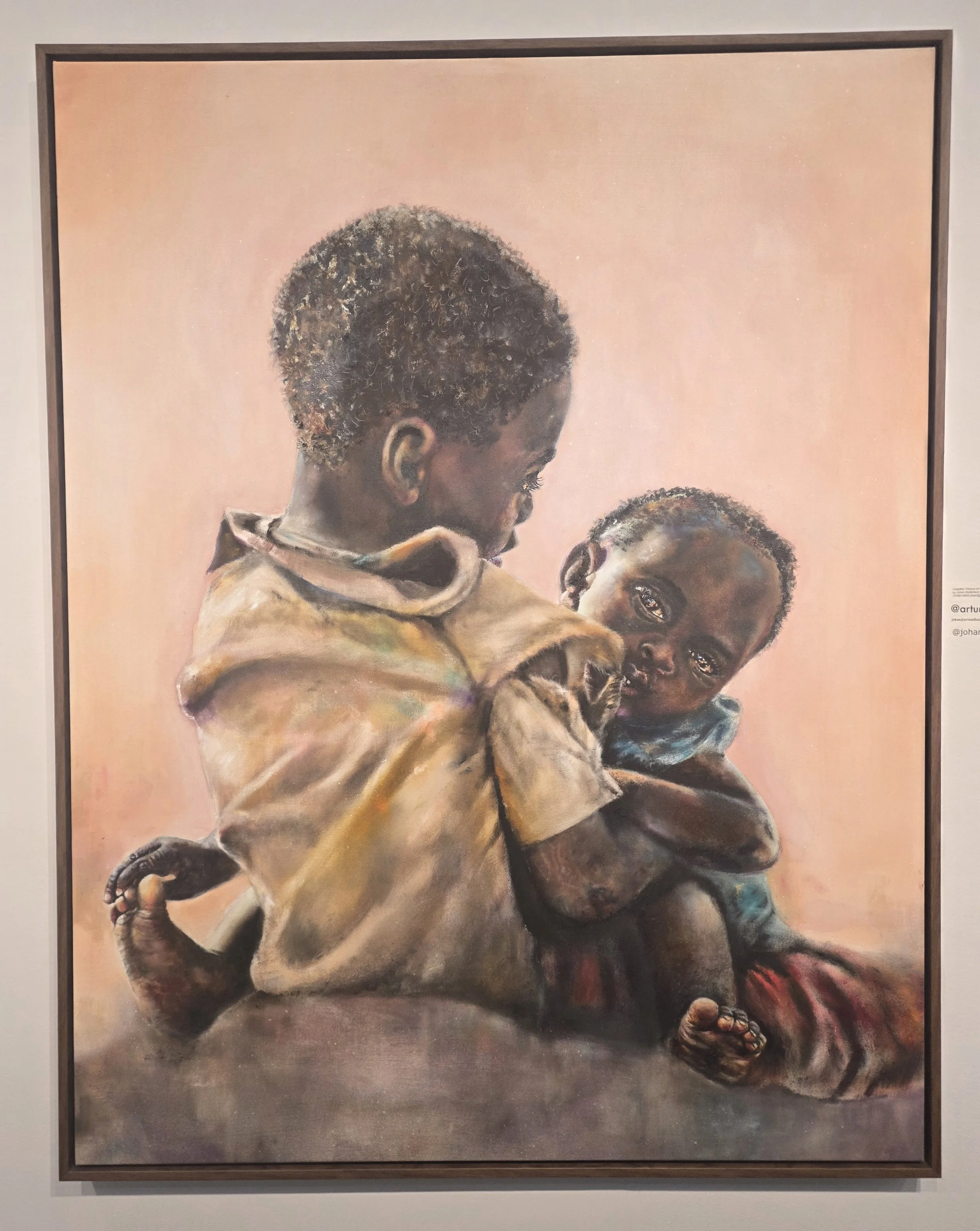 Making the forgotten famous, Kids from Zambia, oil on canvas