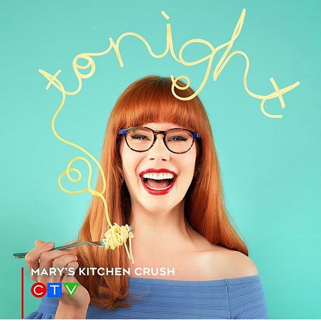 HOLY CANNOLI IT&rsquo;S TONIGHT AND I CAN&rsquo;T DEAL! Tune in to #MarysKitchenCrush on @ctv at 7pm est featuring the one and only Myra Berg! Also, fun fact, there&rsquo;s an online bonus episode featuring my best bud @kyleschmlephens that&rsquo;ll 