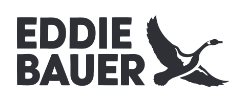 Eddie Bauer logo with stylized bird graphic.