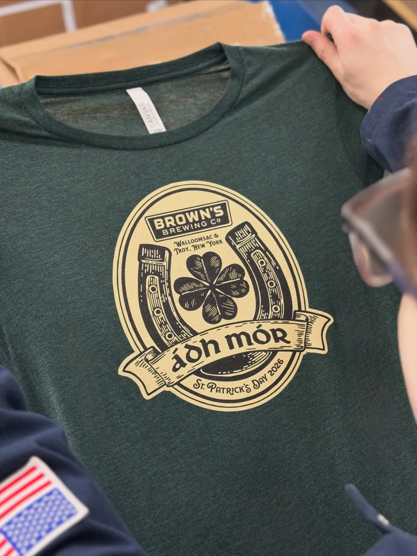 Lucky for you, @brownsbrewingco has your whole St.Patrick&rsquo;s Day planned. Doors open at noon with endless brew, limited-edition tees and mouth watering specials! Closing out the night with @getupjackband @brownsrevolutionhall at 7pm. Slainte! 

