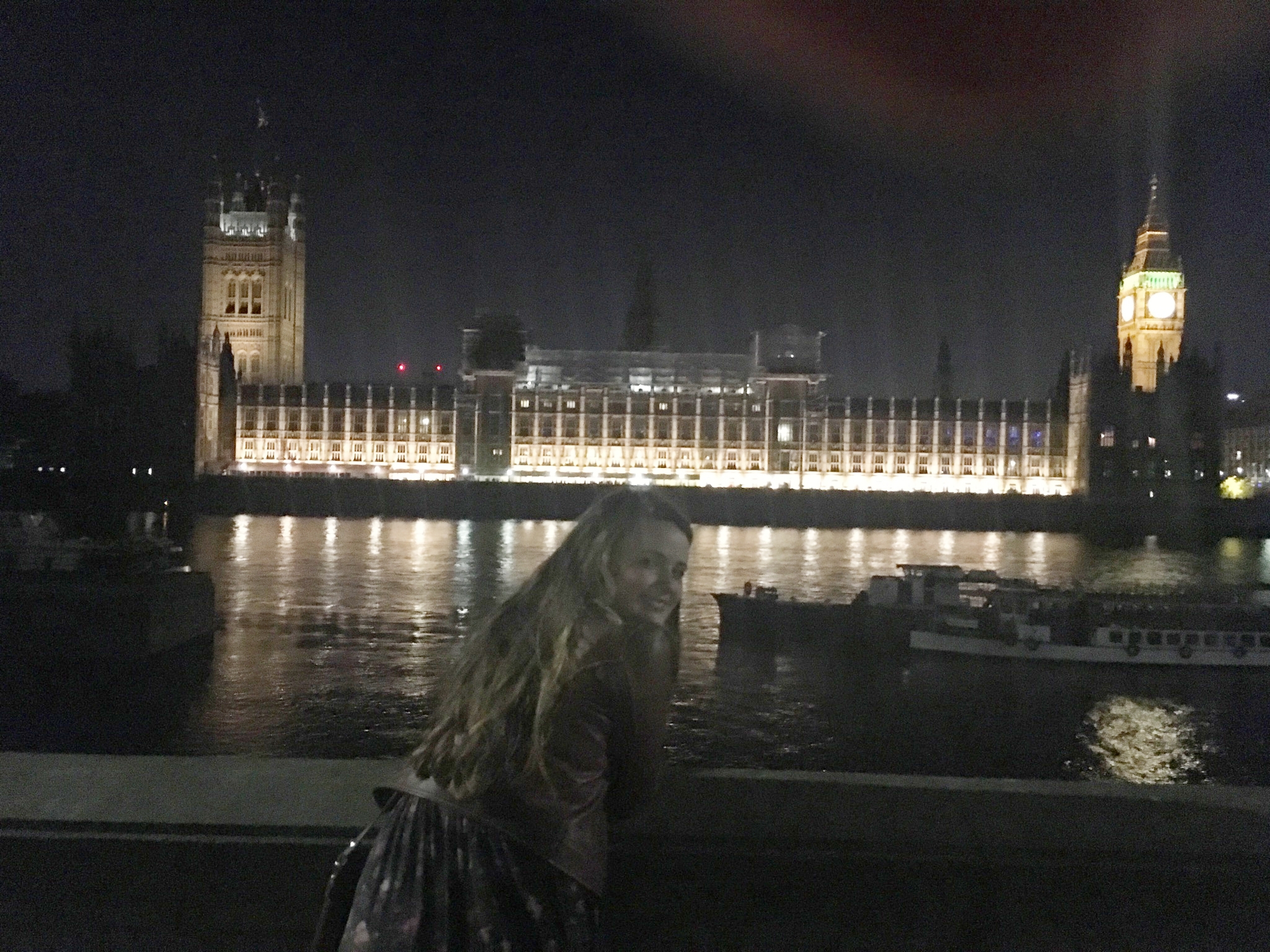 Walking on the Thames by Parliament and Westminster Abbey and being cherishing last moments.