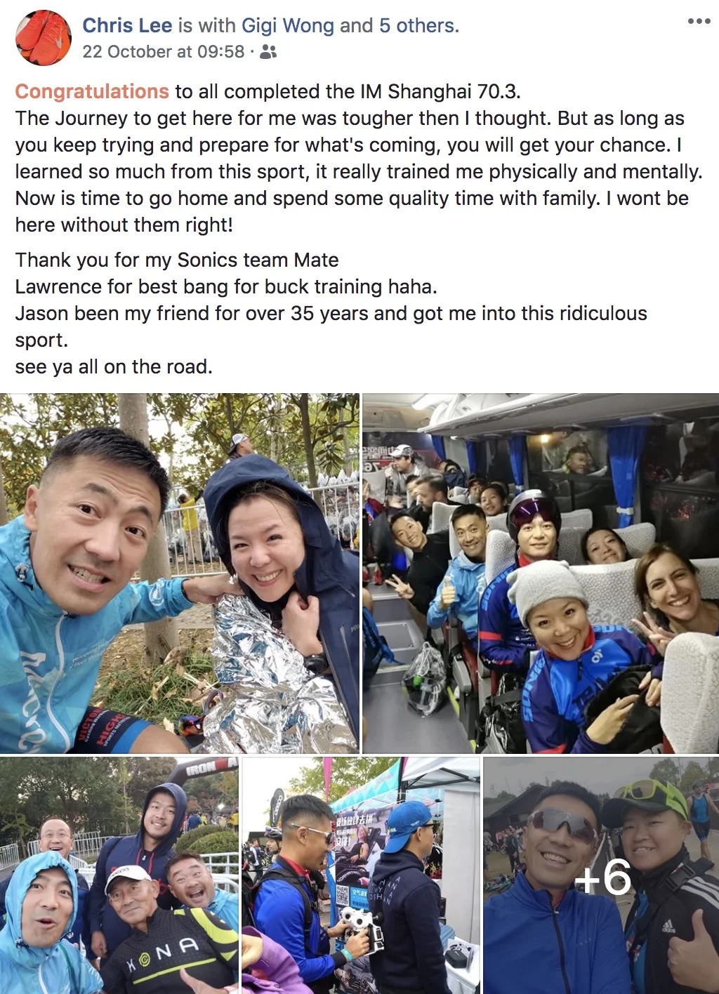 Chris is having a great season of IRONMAN Triathlon racing in 2018! In the past I hardly saw him training swim and run except for cycling and talking, he picked up the consistency and dedication at training so the result telling the story! Good work Boss!