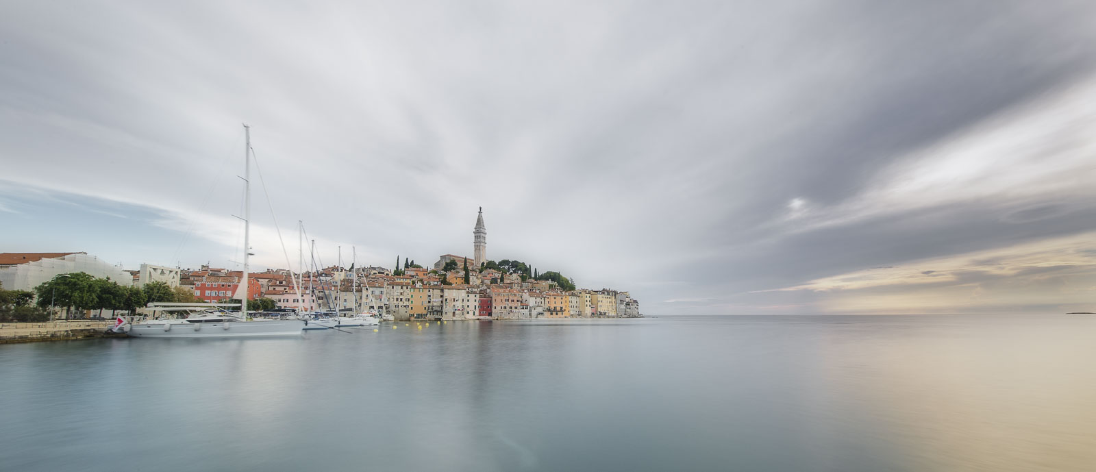 Long-exposure of Rovinj with an incoming thunderstorm.