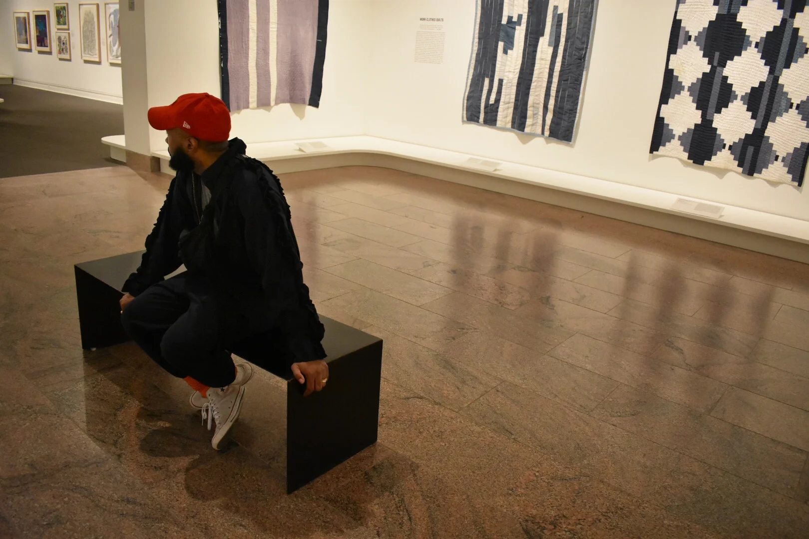  Taking it all in amidst the quilts 