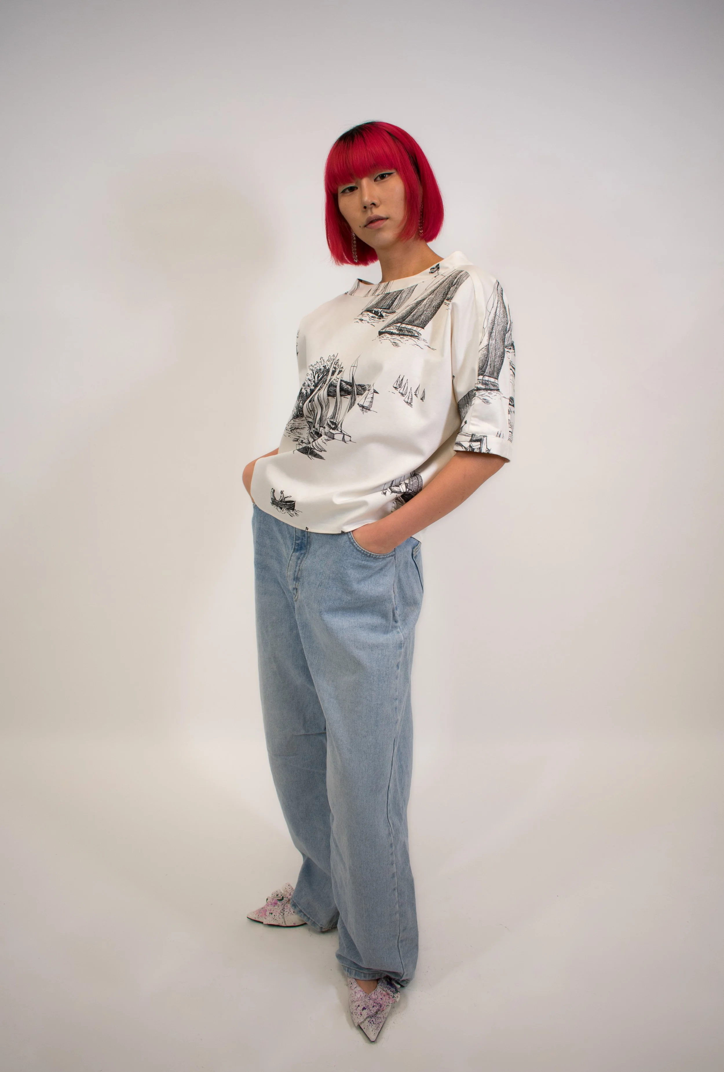 The Long Island Breeze Wide Neck Short Sleeve Top