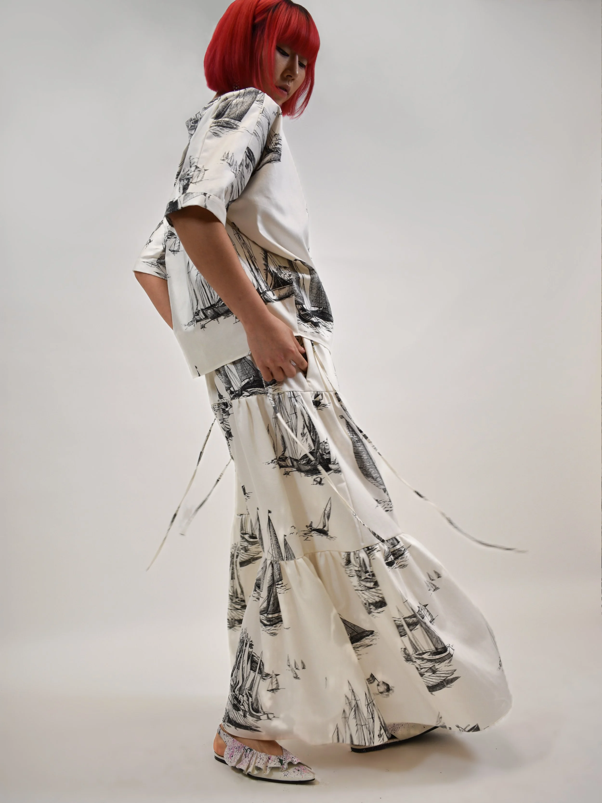 The Long Island Breeze 3 Tier Maxi Skirt