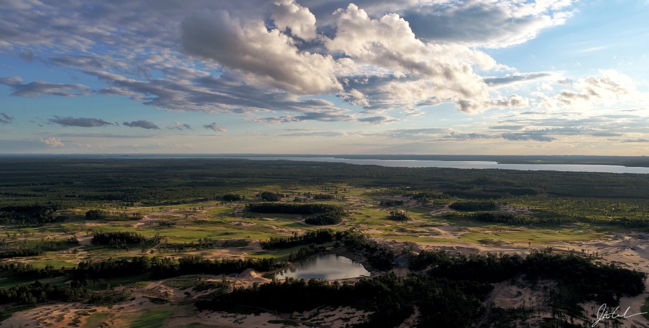 An overhead view of Sand Valley Golf Resort