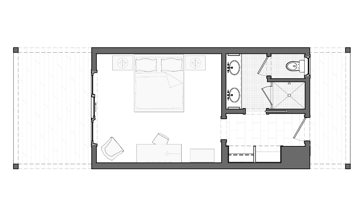 Lodge Double Queen Floor Plan