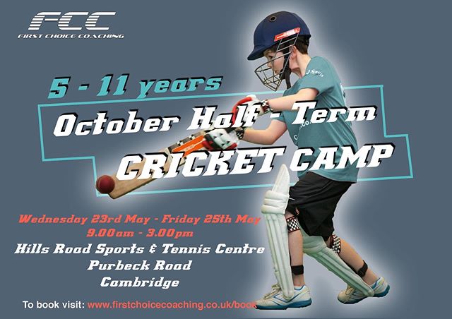 OCTOBER HALF TERM CAMPS!! Dates online now book your place today! 🏏🏏#FCC #FirstChoiceCoaching #Cricket #October #HalfTerm