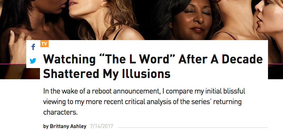 New essay on The L Word resurrection.
