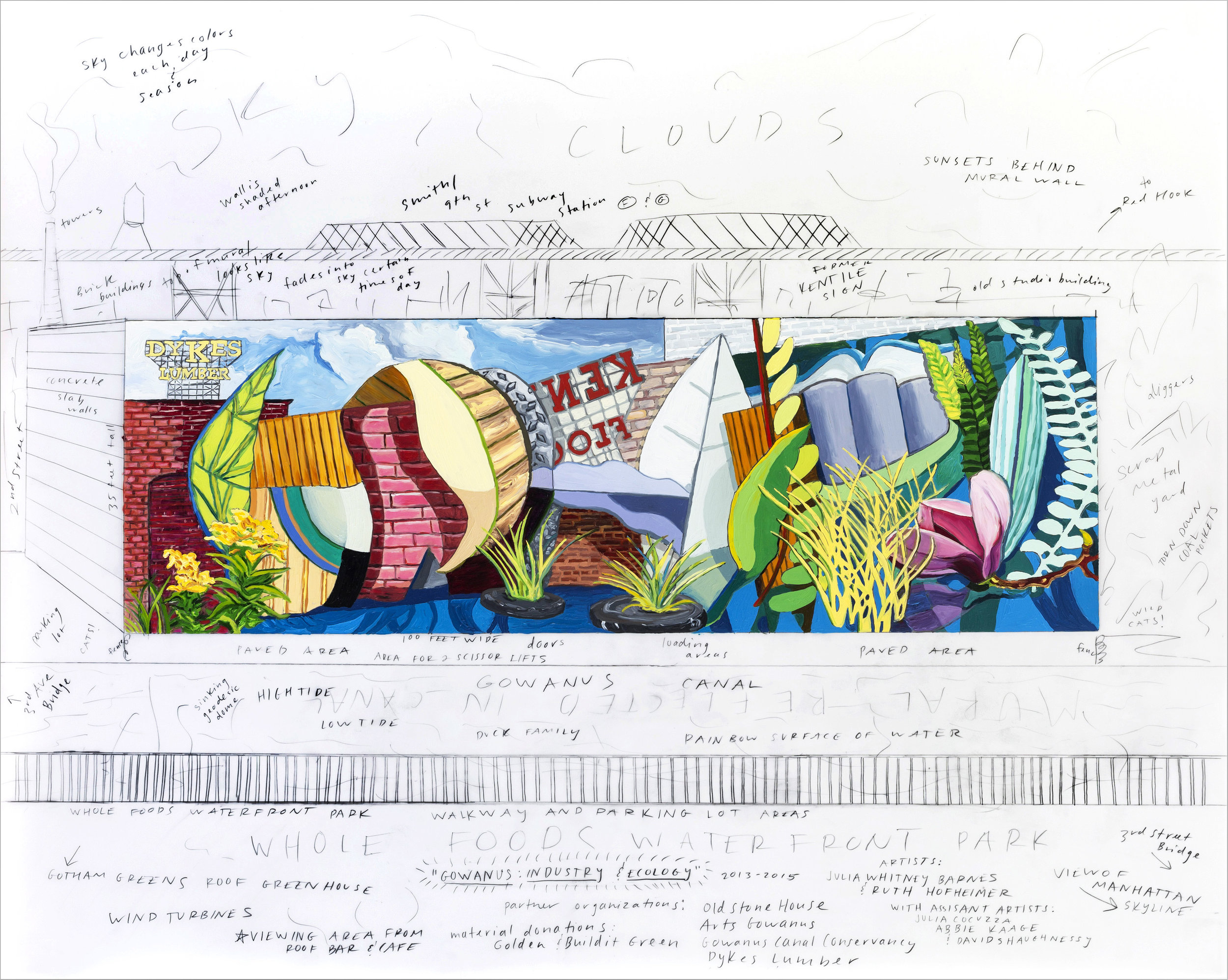 Study for Gowanus: Industry Meets Ecology Mural