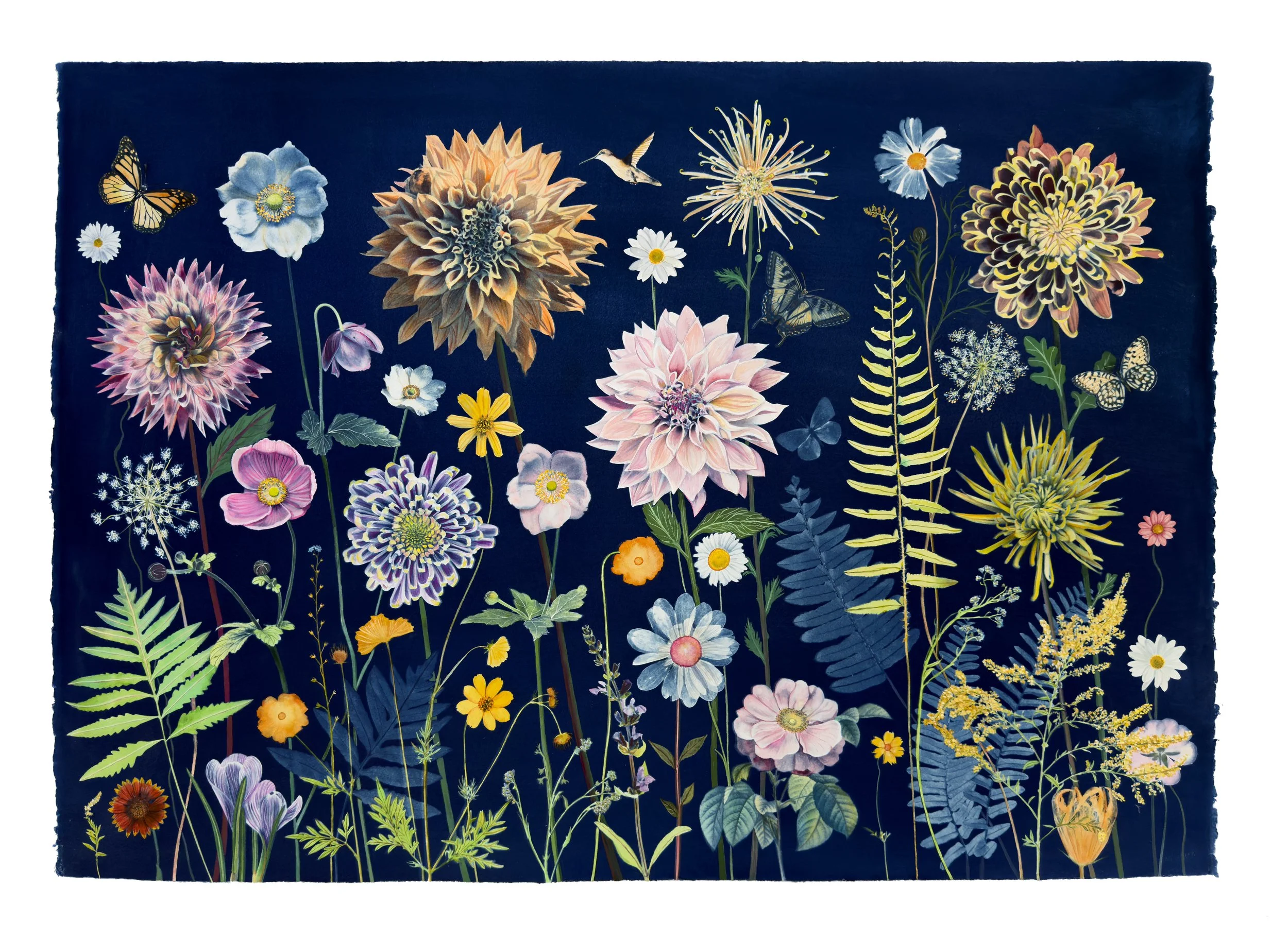 Picturesque Botany (Chrysanthemum, Dahlia, Anemone, Rose, Cosmos, Ferns, etc)