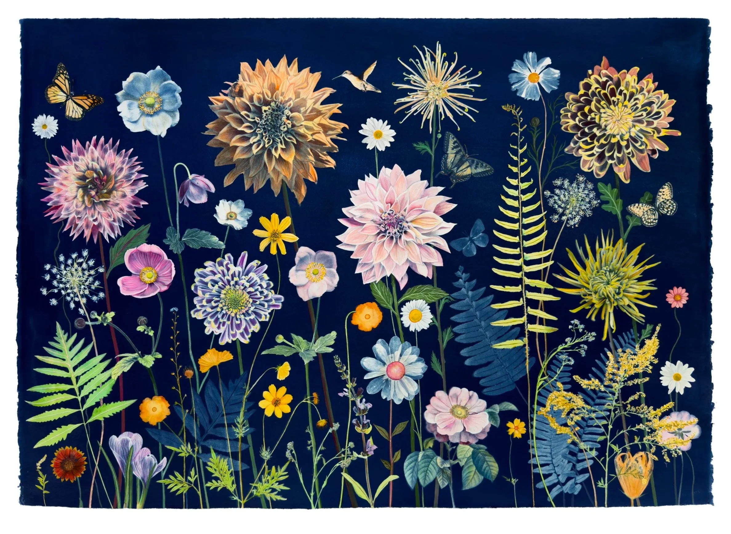 Picturesque Botany (Chrysanthemum, Dahlia, Anemone, Rose, Cosmos, Ferns, etc) (Copy)