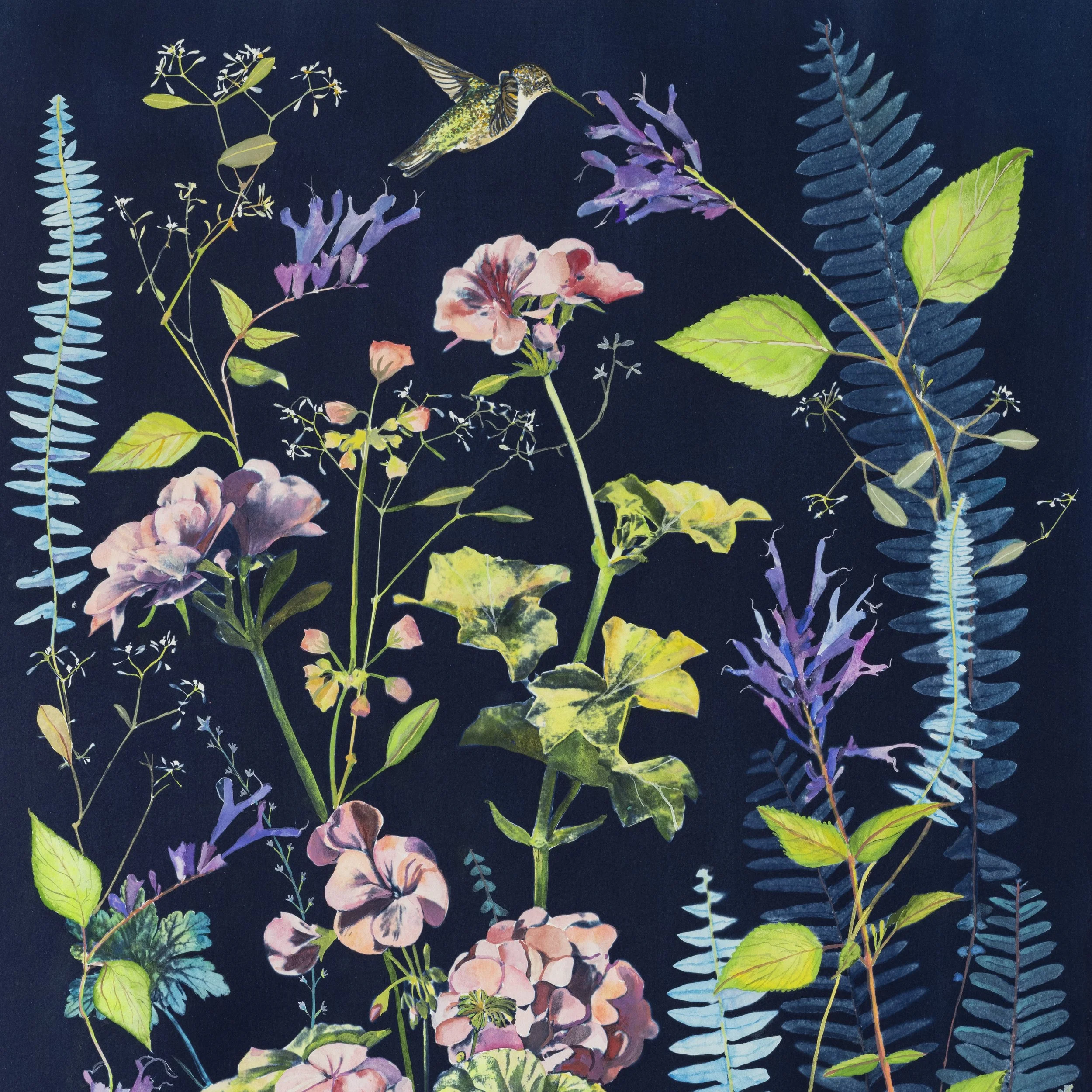 JWB_CyanotypePainting_GeraniumsHummingbird-detail.jpg