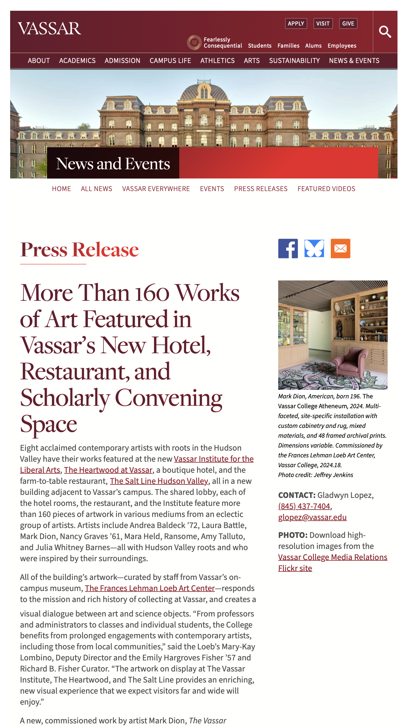 Vassar College, PR, October 22, 2024