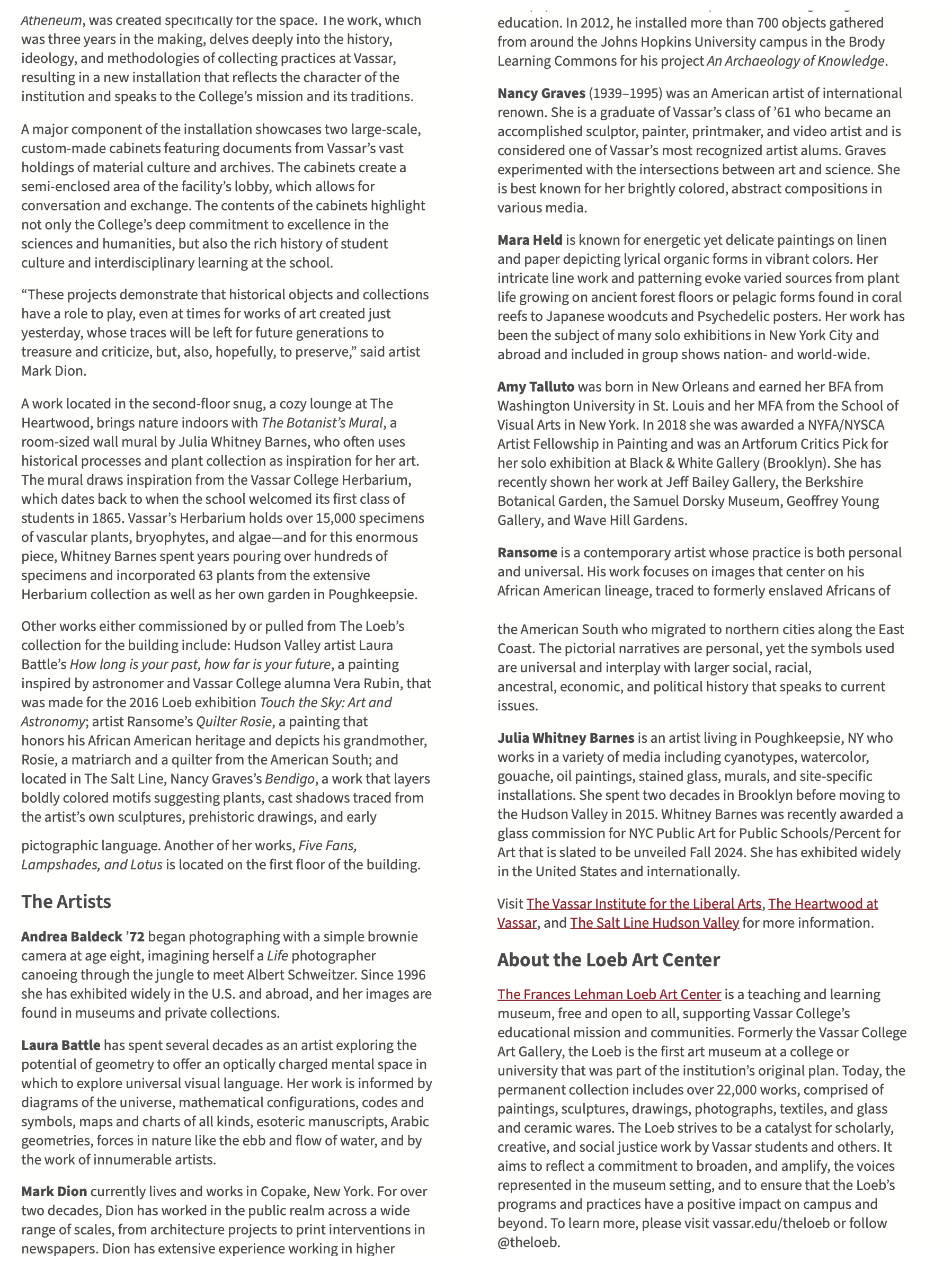 Vassar College, PR, October 22, 2024