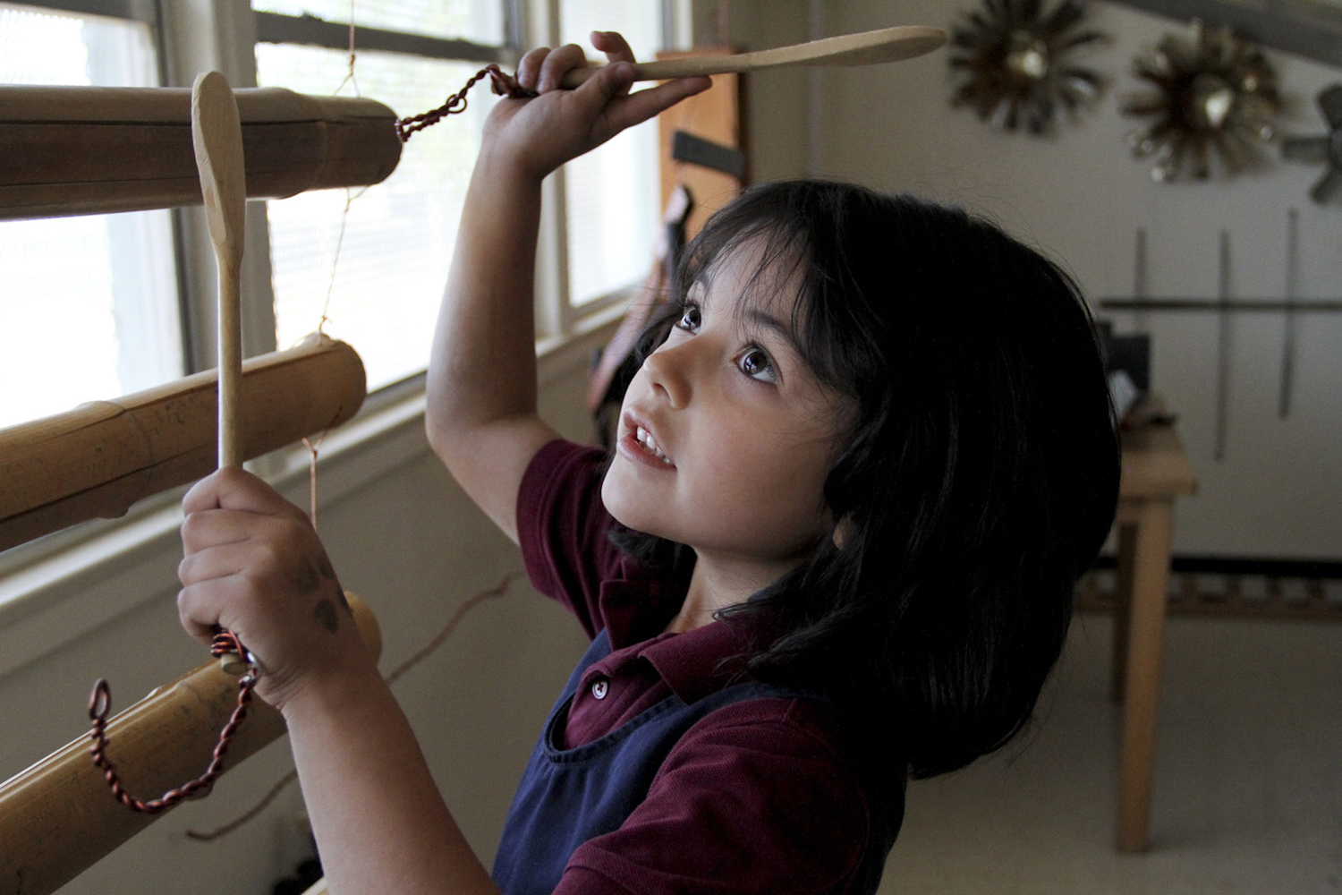  A student at Ochoa Community Magnet School in Tucson, Arizona taps out a beat in her music class in spring 2013.&nbsp; 