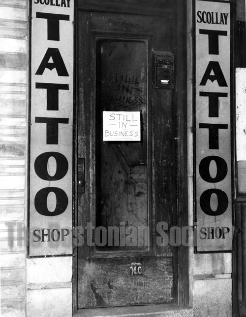  Lefty Liberty's Tattoo Shop at 49 Scollay Square, Boston, March 18, 1962. Courtesy of the Bostonian Society