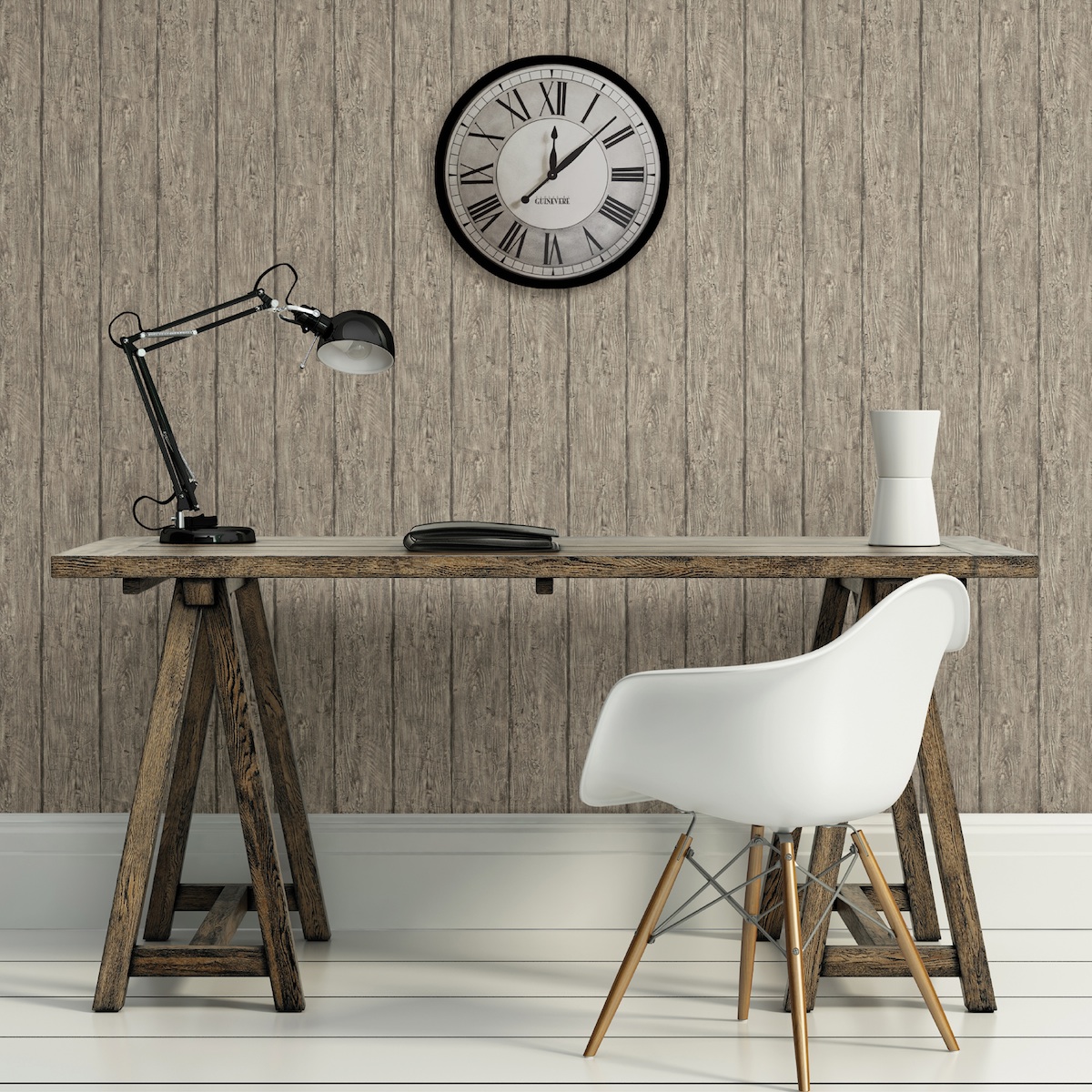 Brewster Chesapeake Outerbanks Grey Faux Wood wallpaper