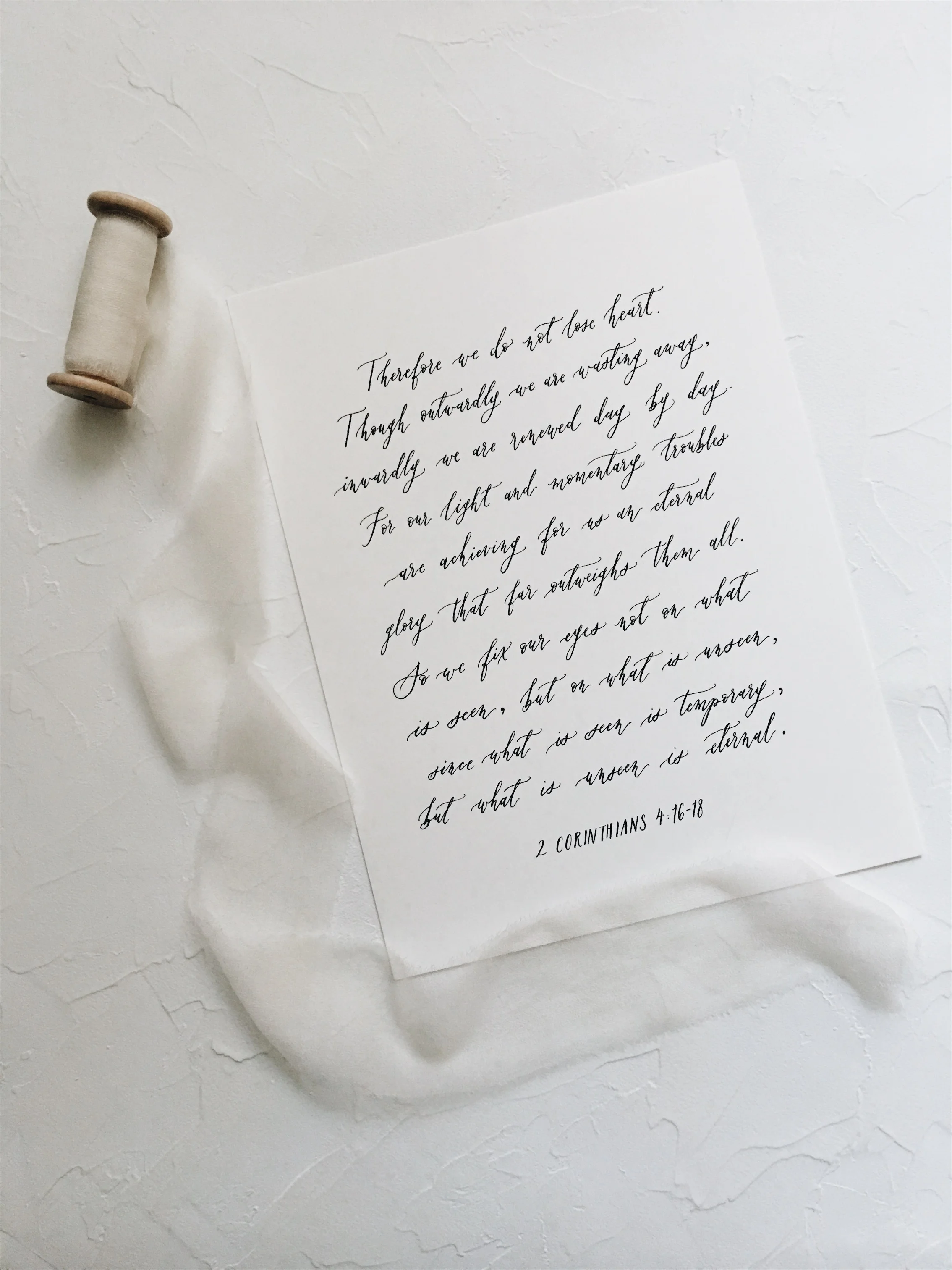 Therefore We Do Not Lost Heart Calligraphy.jpg