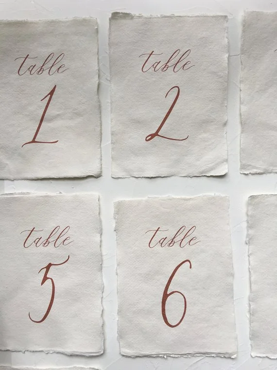 Handmade Paper Table Numbers Calligraphy7.jpg