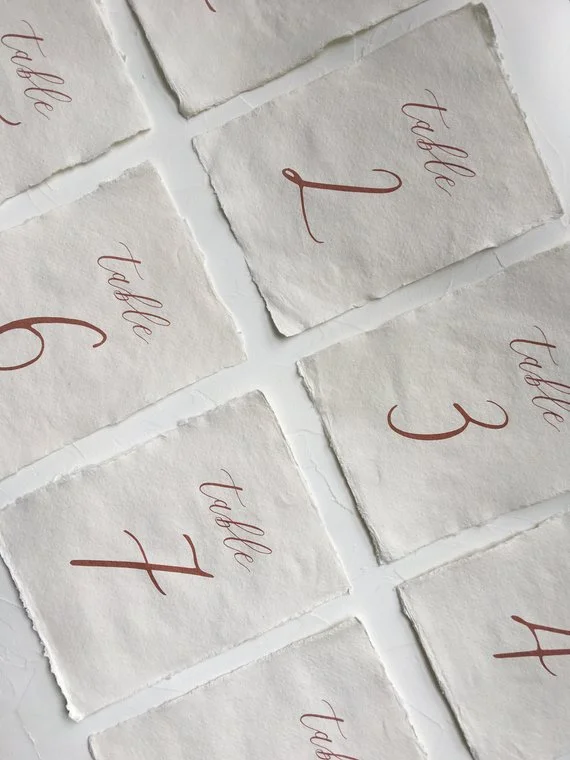 Handmade Paper Table Numbers Calligraphy4.jpg