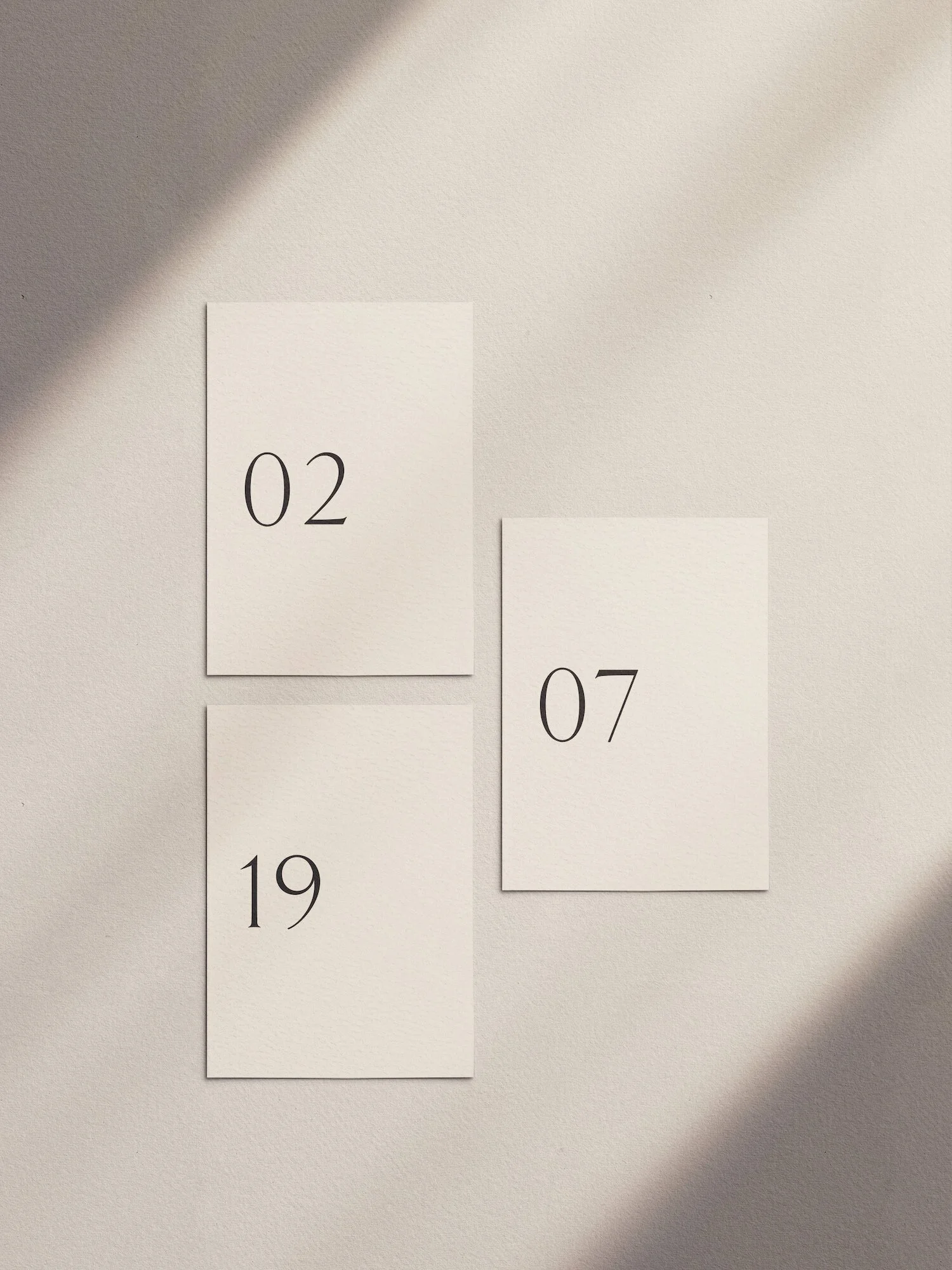 Calligraphy Table Numbers (Card Stock) | Ettie Kim Studio