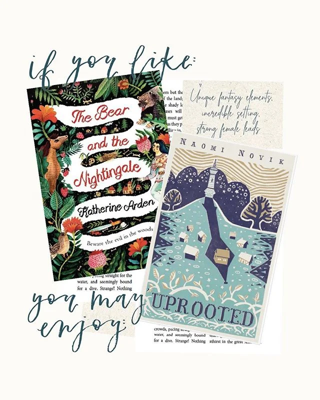 We’re starting a fun new “if you like” series! To kick it off we have The Bear and the Nightingale. If you enjoyed this, we think you might like Uprooted by Naomi Novik. They’re both fantasies with strong female leads. Have any of you read either!? What are your thoughts? ~ #intentionalliving #theartofslowliving #usedbooks #booksofinstagram #bookstagram #thefoxedbox #foxedbox