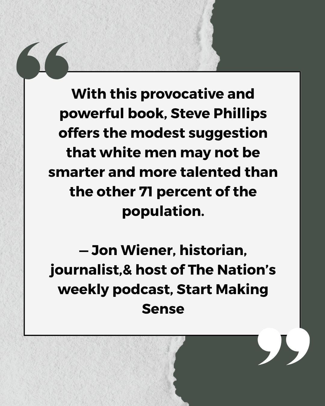 @nationmag's Jon Weiner suggests that the title question to @sphilli's new book from @thenewpress "Are White Men Smarter Than Everybody Else?" is not so far out there after all.

If you're ready to tackle the uncomfortable truths around rac