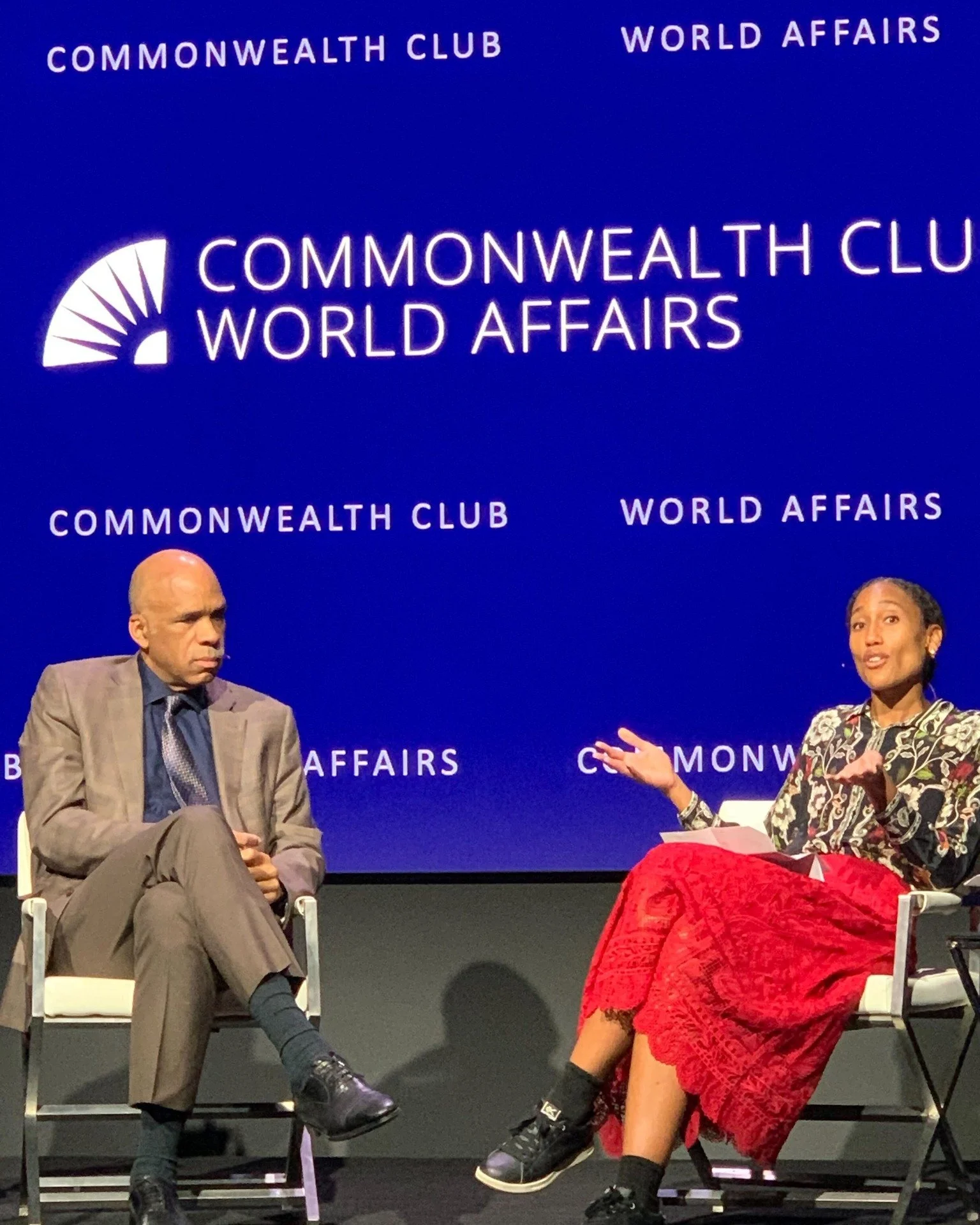 A time was had last night!

Thank you to everyone who came out last night to hear @sphilli &amp; @annamalaikatubbs at the @cwclub as they discussed his newest book from @thenewpress, "Are White Men Smarter Than Everybody Else?"