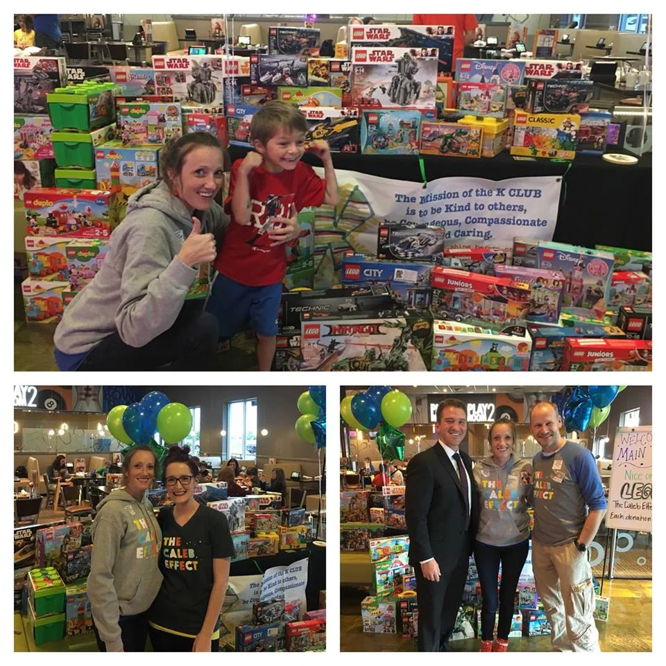 It's fun to be nice!! Look how many Legos we collected from our generous friends! — with Tessa Mathews , Bernie Lindo Wile , Erica DeGiusti Bollinger , Gretchen Sass , Courtney Flinton and Adam Wile at Main Event .