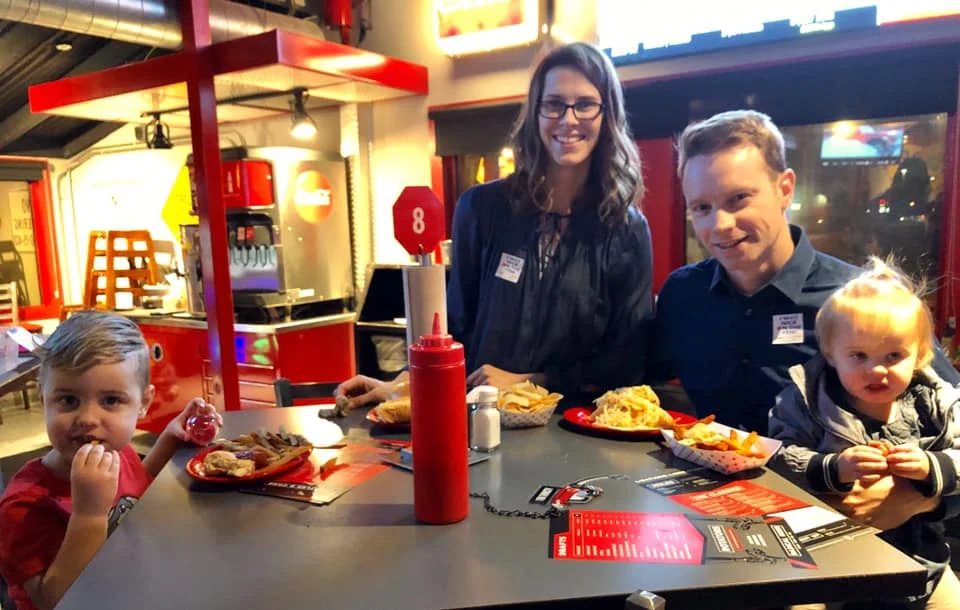 No one had to cook on the 9th! Woo hoo! We loved seeing our faithful friends and their growing babies! — with Gabrielle Luebke and Christian Mangrum .