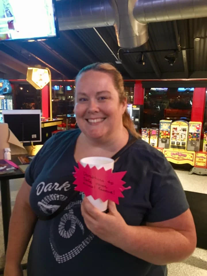 Nikki with Safe Haven Animal Rescue was so excited to see the new items (and checks) she got to take back to all the animals being fostered! It was so good to meet you!!