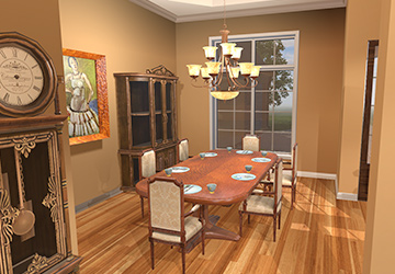 Furnishings Each VR home will be fully furnished and decorated. Walls painted, fixtures in place, and artwork and plants will be placed throughout. 