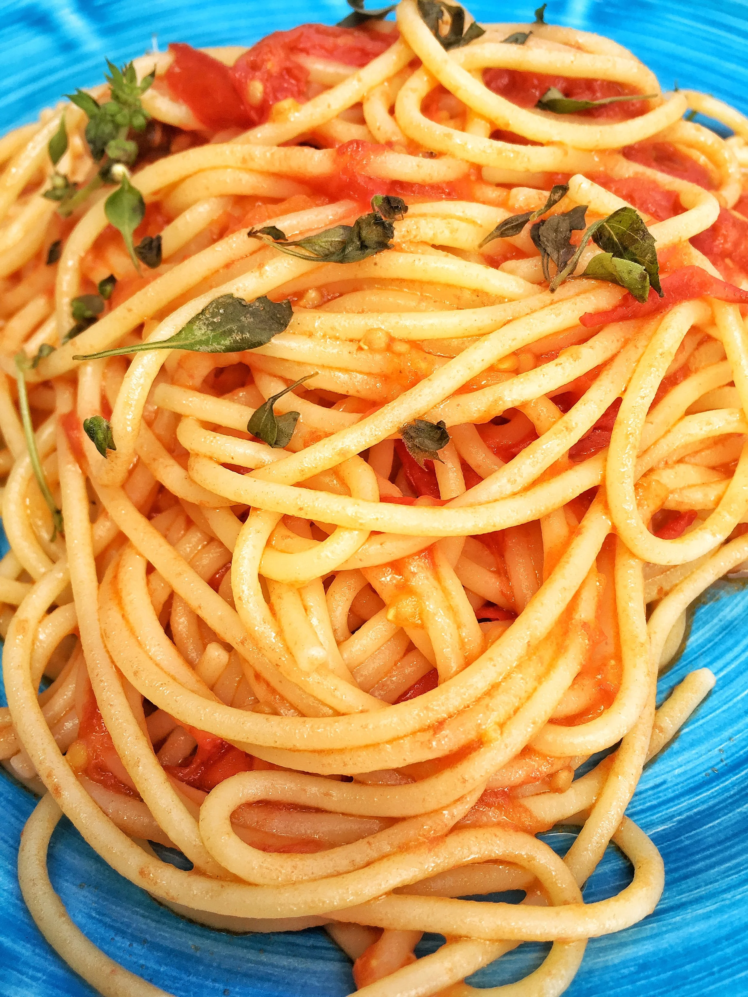 Pasta pomodoro at Enantavola in Ravello, Italy, October 2016