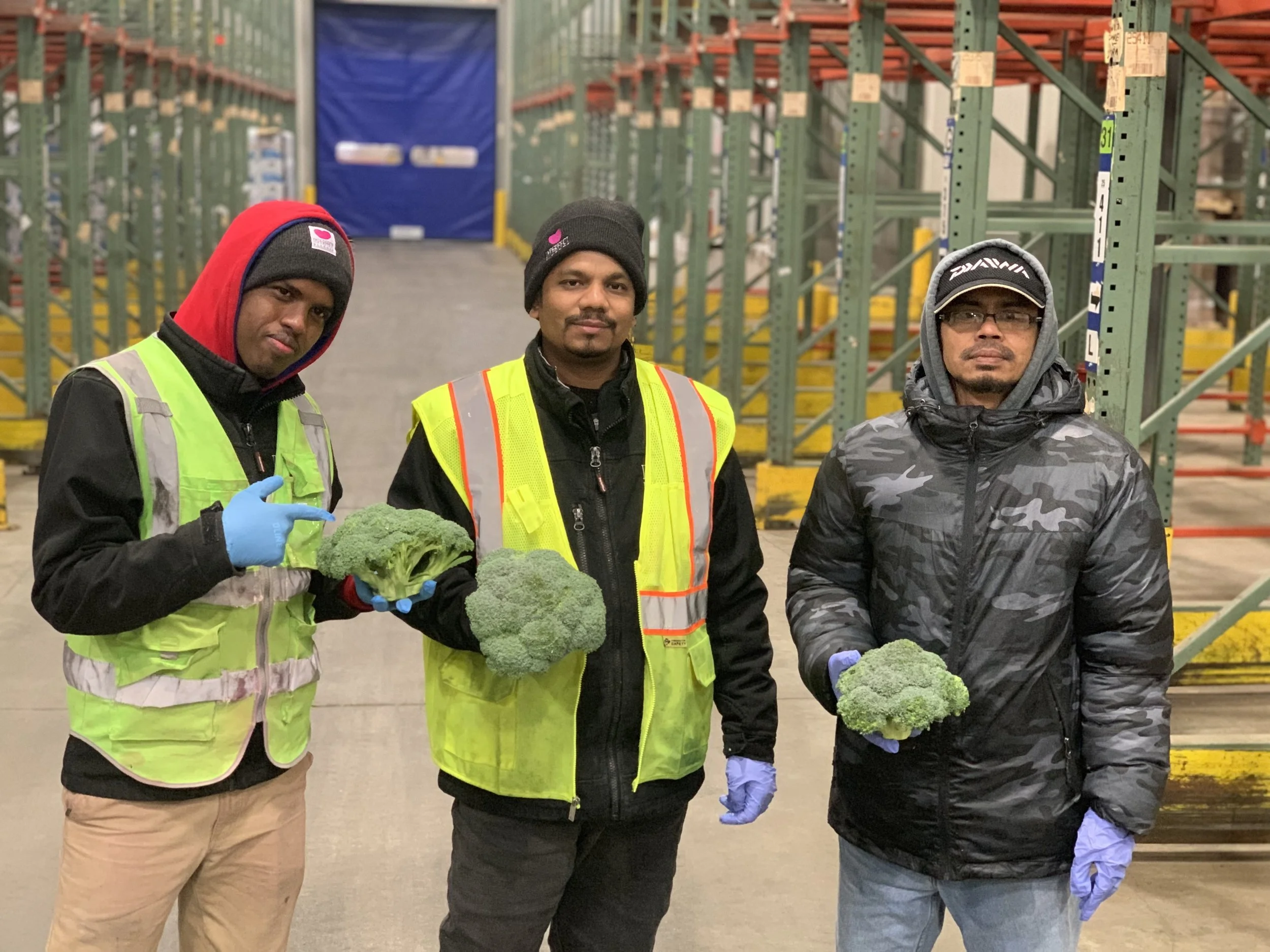 From left to right: Mohamed, Rafiq, Zakaria in our Chicago Warehouse
