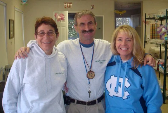 Nurse Betsy, Dr. Mel ,and Nurse Laura at the Med Shed