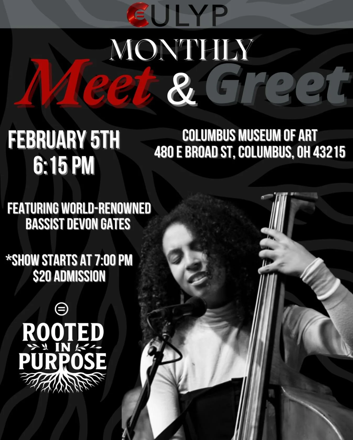 For our February meet &amp; greet, we&rsquo;re heading to the Columbus Museum of Art to soak in artwork by Black/African artists and spend some time in community. Then, if you&rsquo;re down, there&rsquo;s an optional live musical performance led by t