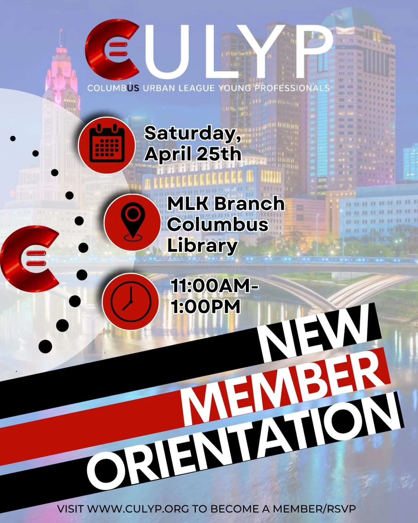 New to CULYP? Looking to find community and join a mission forward Movement? This one&rsquo;s for you. Join us for our New Member Orientation and learn how to get connected, get involved, and make the most of your membership. This session will be ope