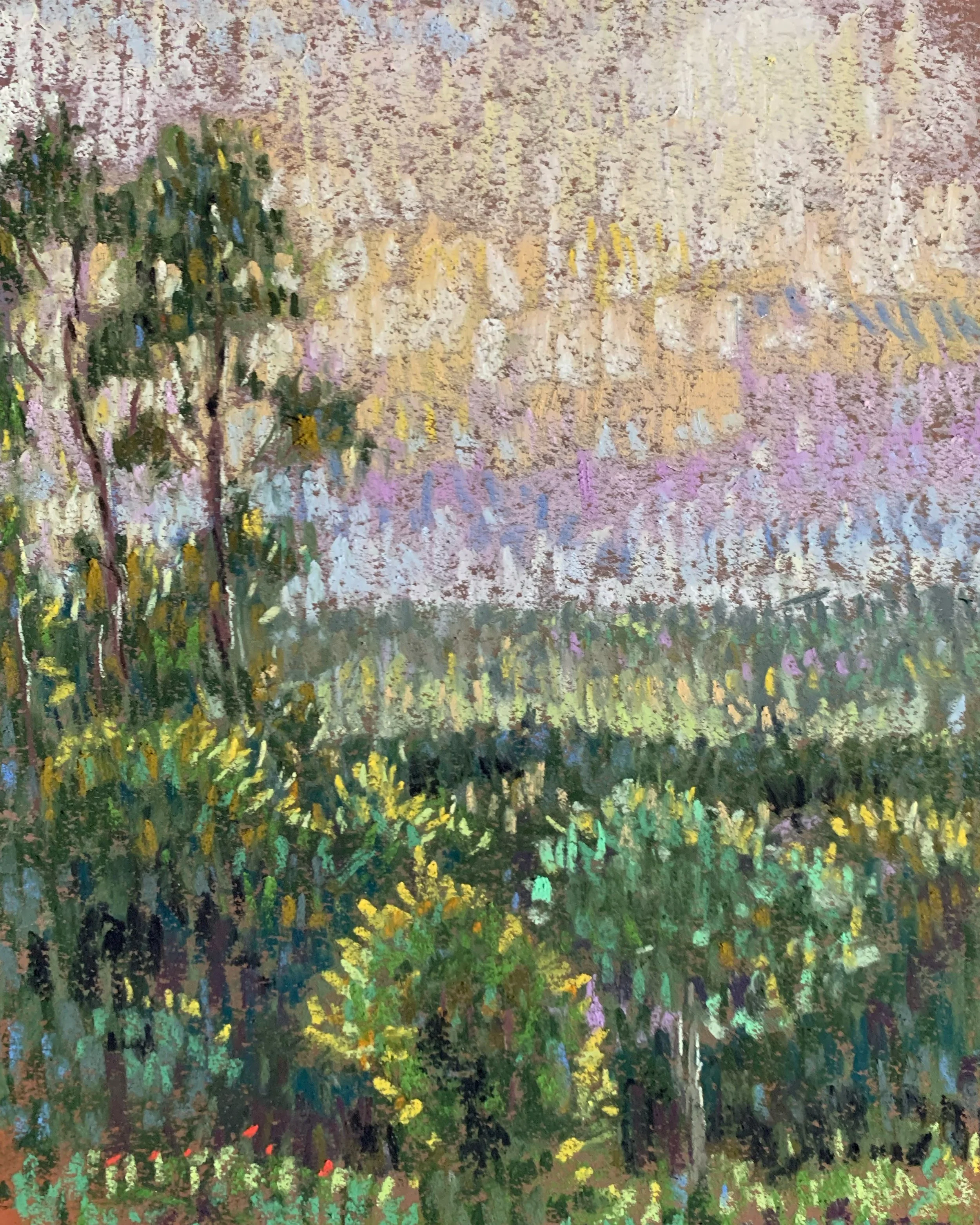 Pastel Sunset on Red Paper.JPG