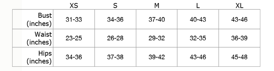Womens' Stock Sizing Guide
