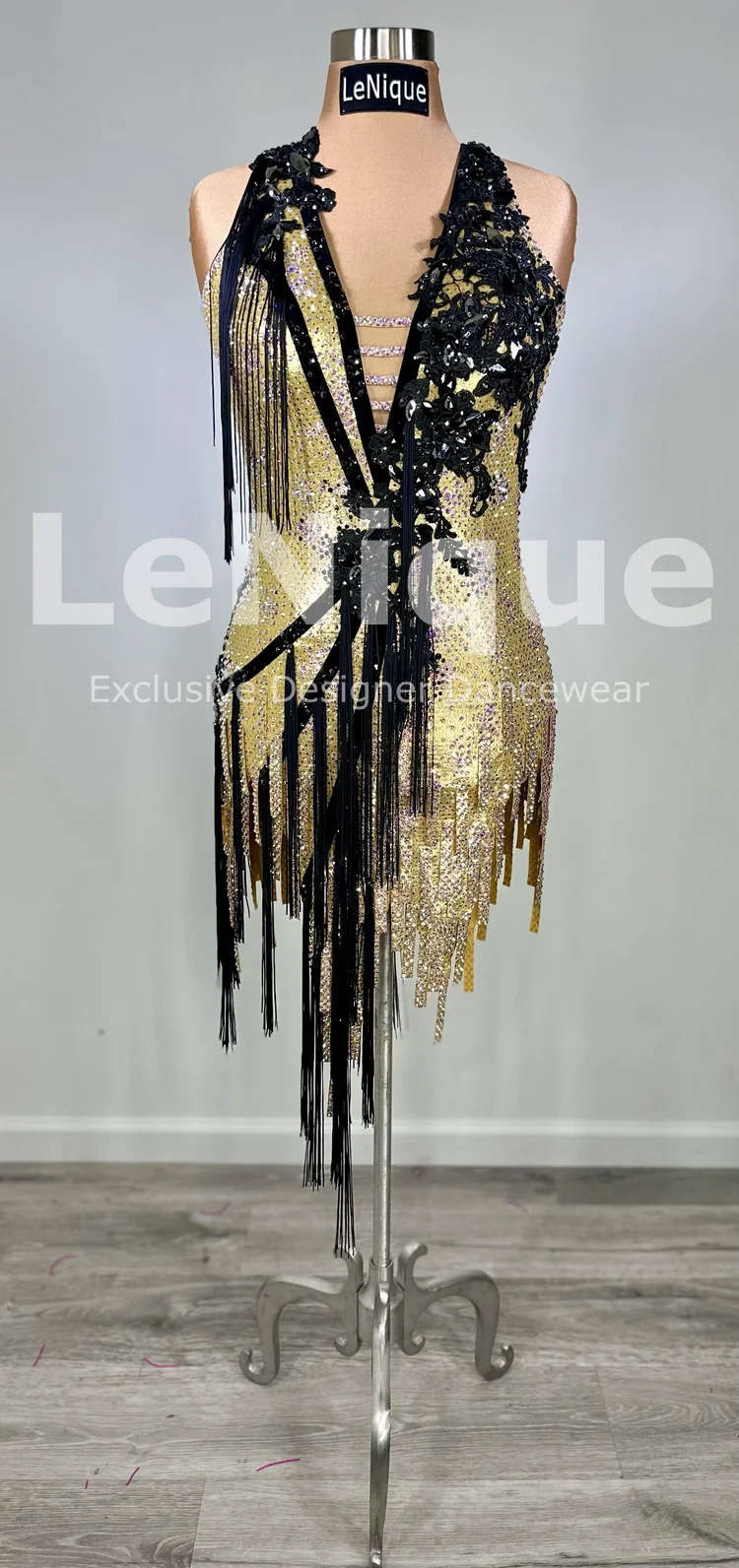 gold latin dress Custom Size Gold Latin Dance Dress Suspender Velvet Adult Cha Cha  Professional Dance Dresses – Moderndancedress.com main image 0