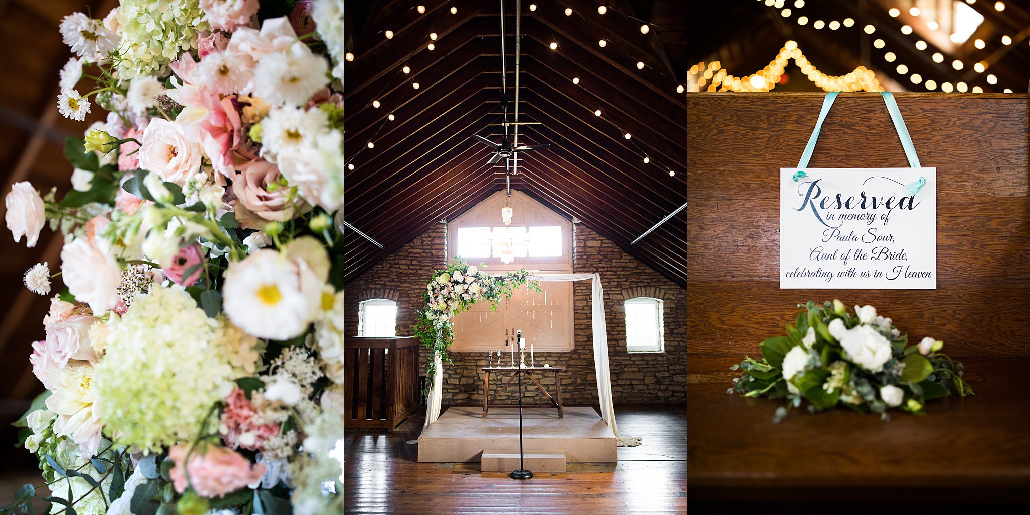  Mayowood Stone Barn Fox and Fern Floral ceremony details. 