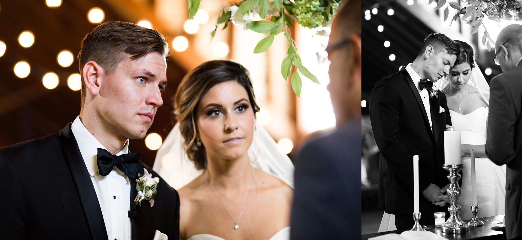  Bride and groom exchanging wedding vows at Mayowood Stone Barn 3 of 3. 