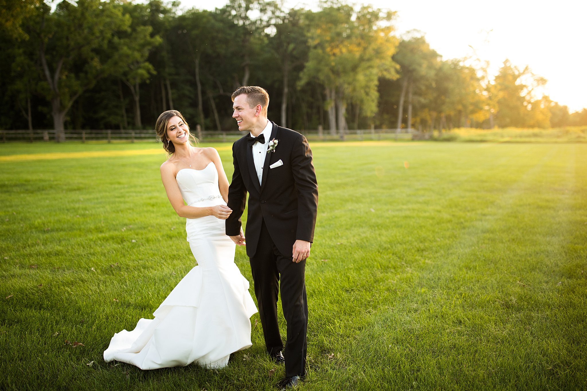  Bride and groom during sunset at Mayowood Stone Barn 1 of 13. 