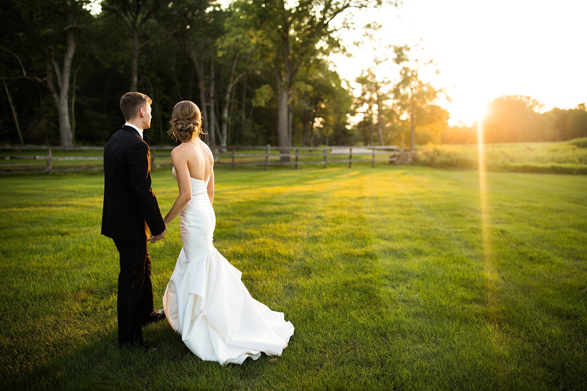  Bride and groom during sunset at Mayowood Stone Barn 12 of 13. 