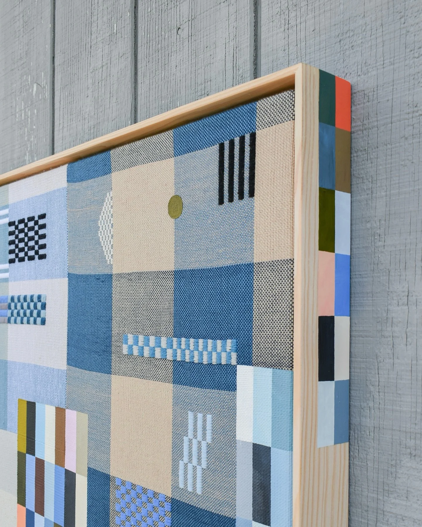 As a first glimpse of some new work, I wanna talk frames. 

Framing can be a daunting task. So many options and an irrational fear of &ldquo;getting it wrong&rdquo; (nonsense!). Yet, my work demands a frame. The textiles need to be protected. So I an