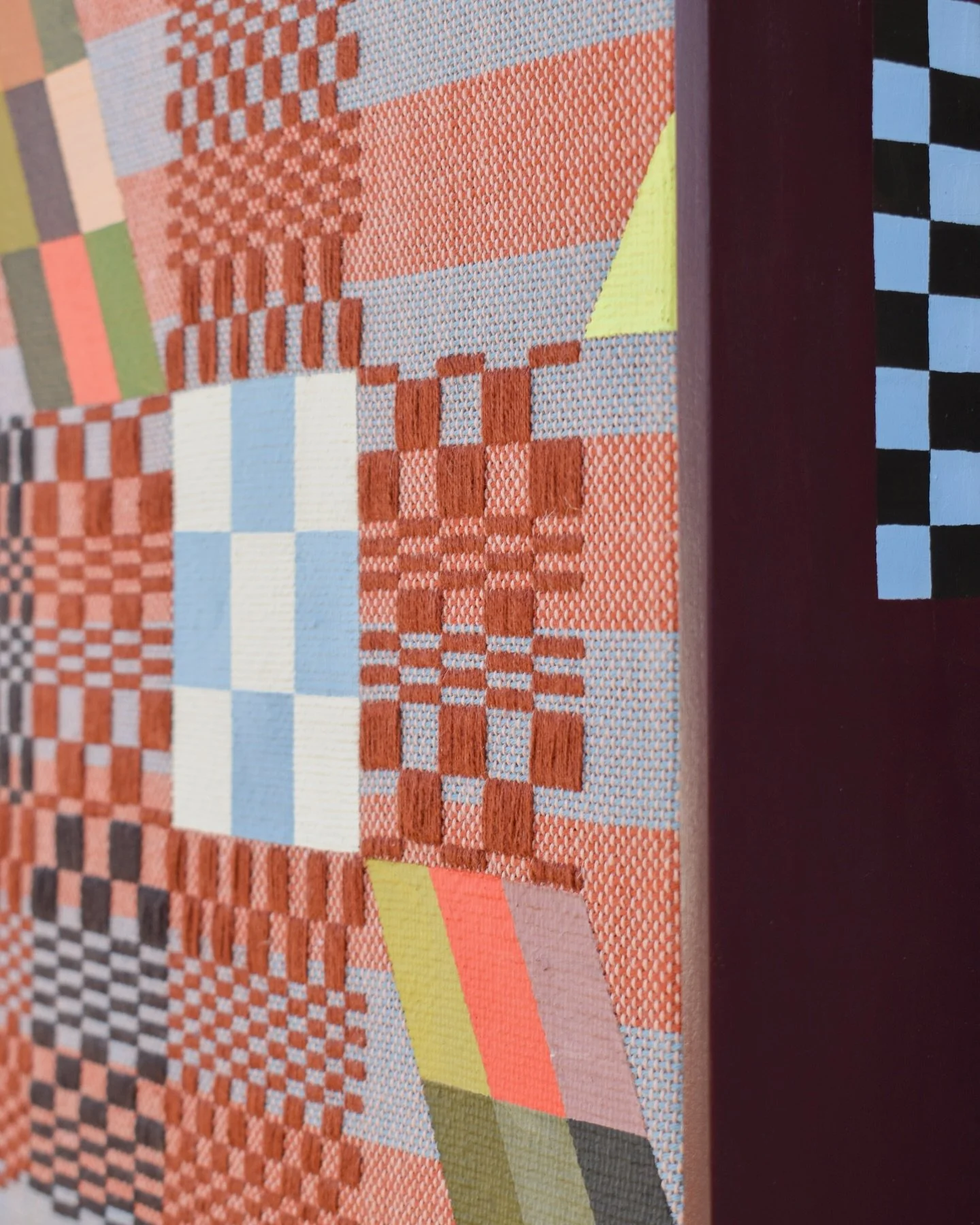 there&rsquo;s always another option

&ldquo;Many Ways Out&rdquo;
17w x 13h x 2.5d (in)
Acrylic on Handwoven Cotton + Cotolin

available at midnightartgallery.com
@midnight___gallery