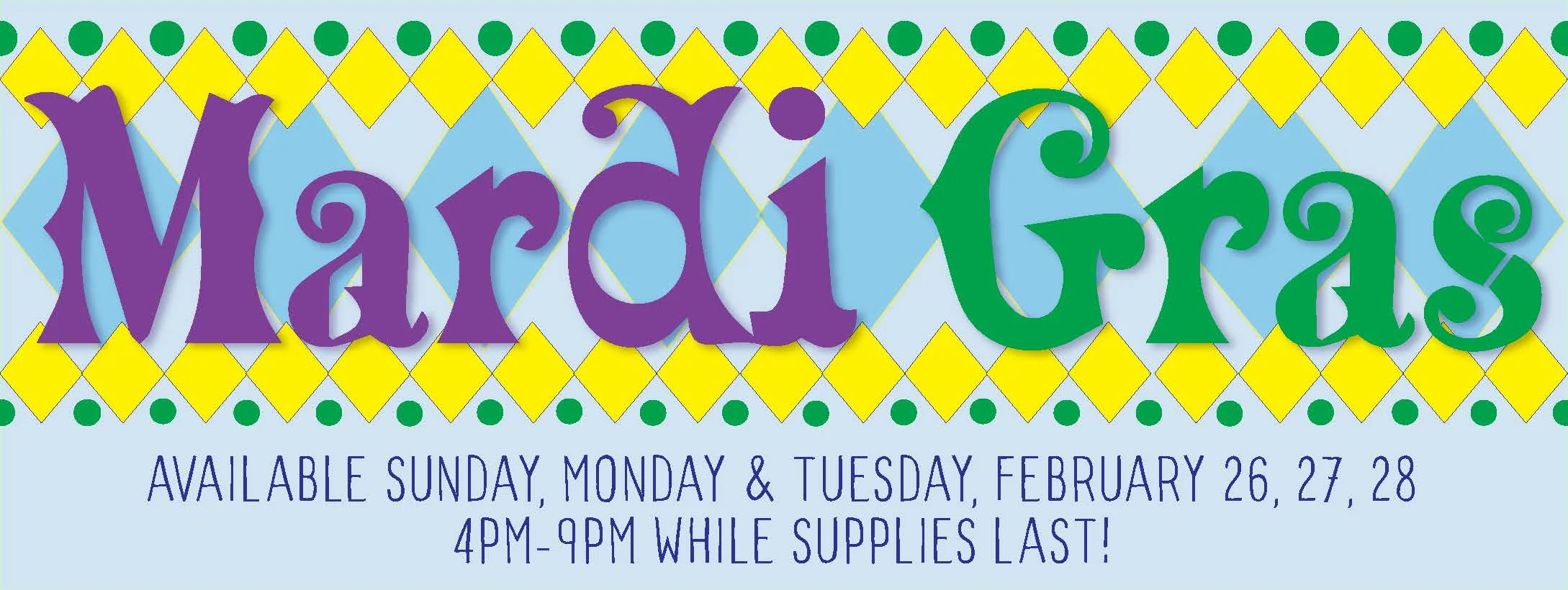 Chef Fred's Mardi Gras Specials Return!