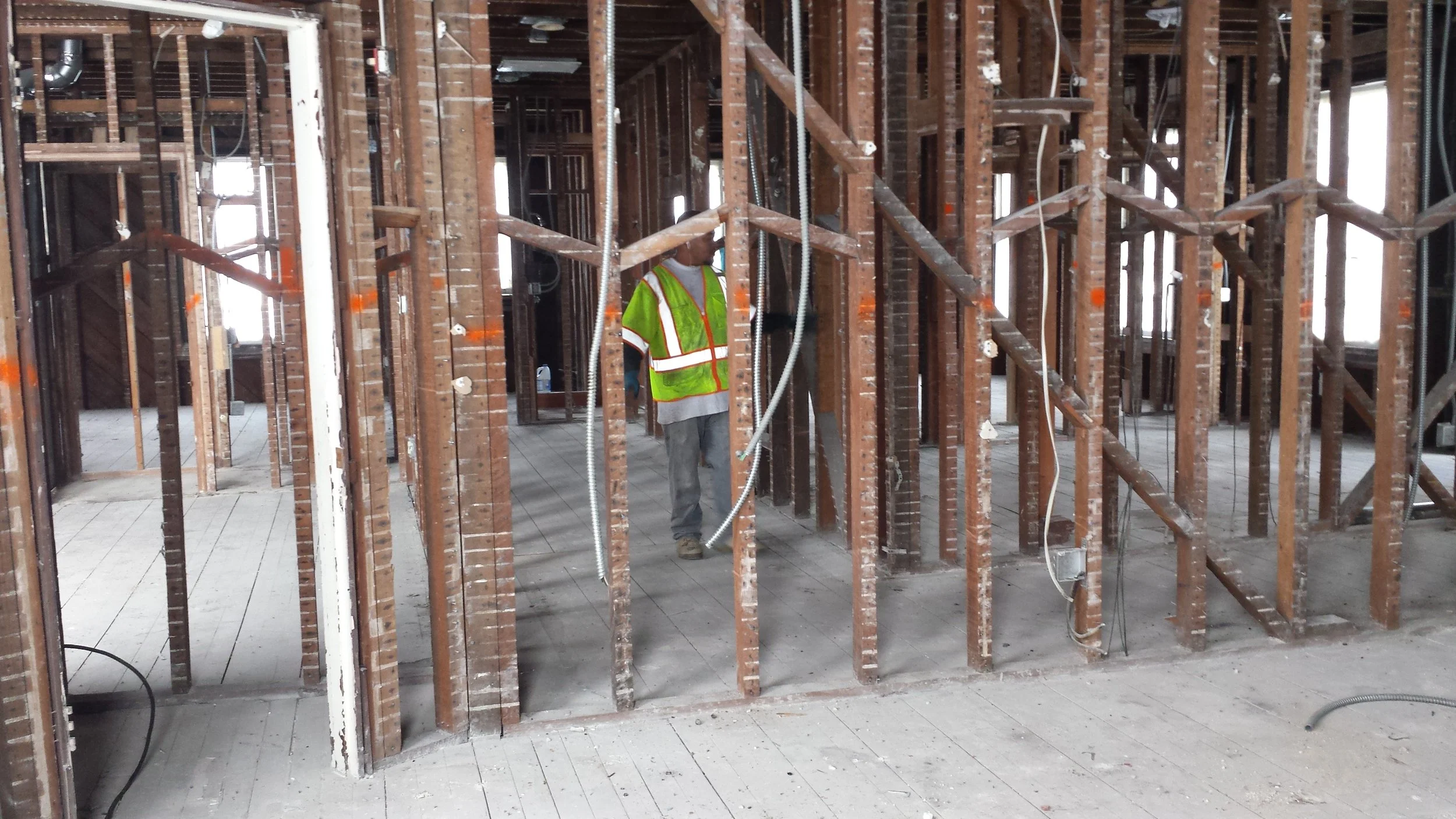Rectory top floor renovation in progress.